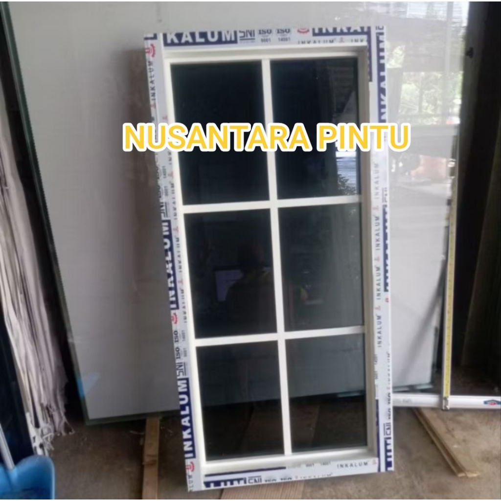 40x150/ 50x150 / 50x180  JENDELA KACAMATI ORNAMEN ALUMINIUM / JENDELA PERMANEN