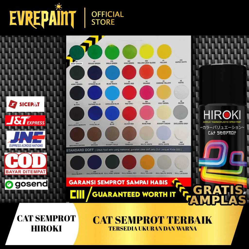 Pilok Hiroki Cat Semprot Acrylic Premium Clear Epoksi Black 300 CC White Hitam Epoxy Scoopy Putih