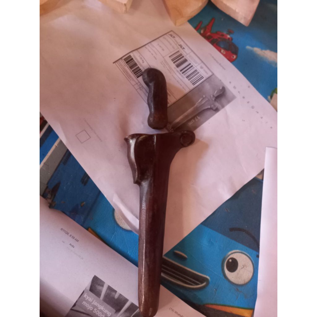 Set Warangka Miniatur Gayaman 17cm dan Gagang Deder Keris Kecil Patrem Jimatan Sarung Tempat Pajanga