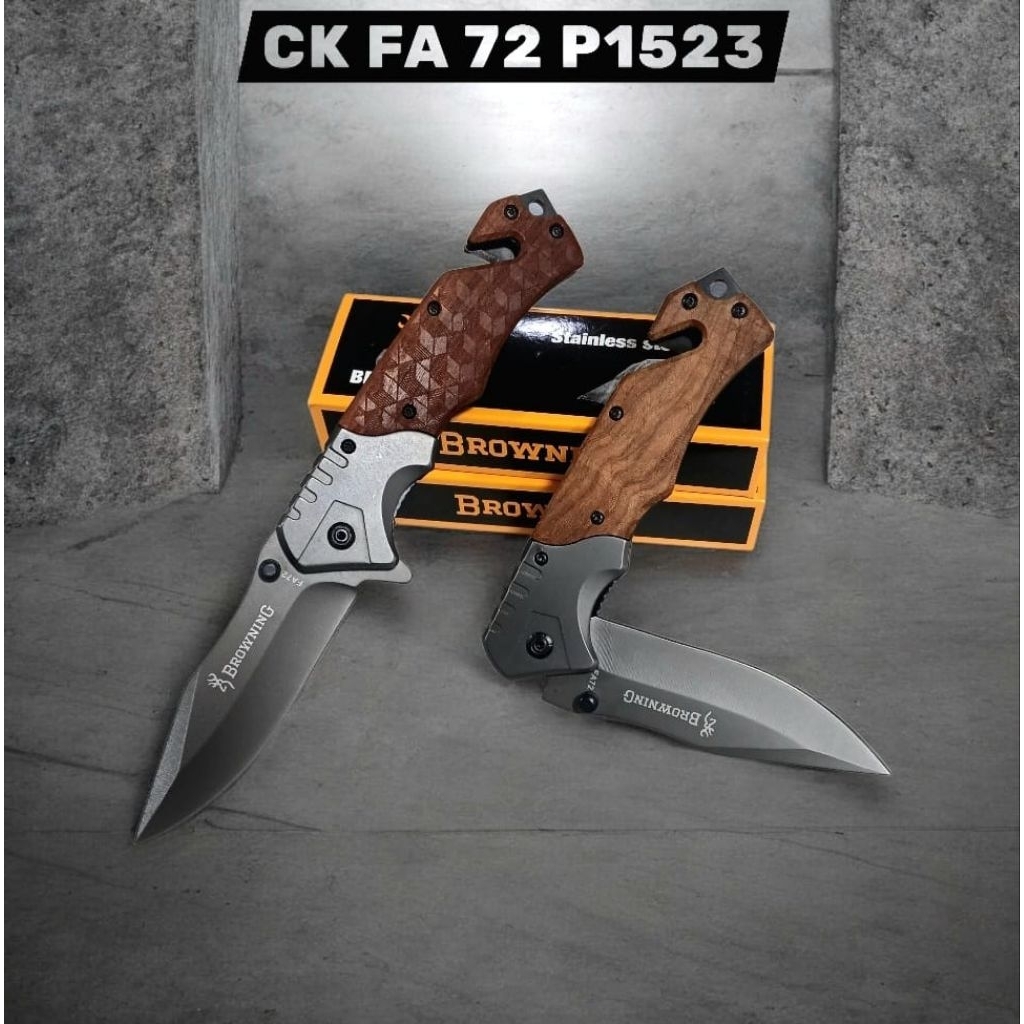 SET PREMIUM PISAU CAMPING LIPAT BROWNING CK FA 72 P1523 PISAU SURVIVAL KIT