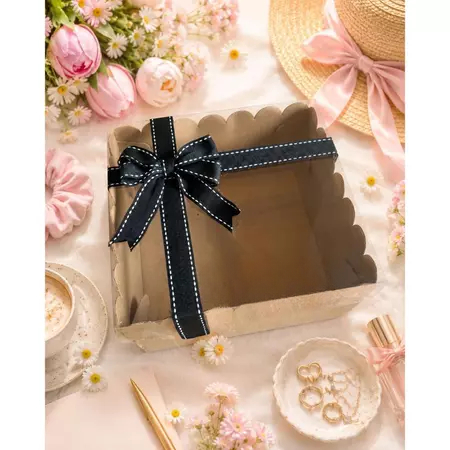 5 Pcs ll Box Pudding Dus Box Packaging Kue Puding Kotak Wavy Window Mika Box Dus Kotak Packaging Kue
