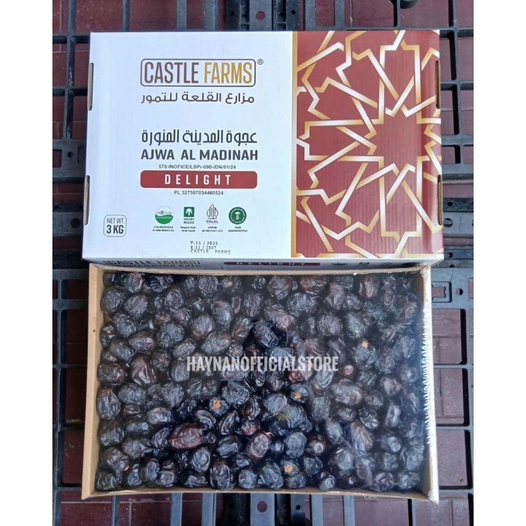 KURMA AJWA MADINAH PREMIUM 3KG CASTLE FARM