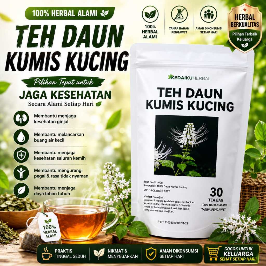 Teh Daun Kumis Kucing 100% Original / Teh Kumis Kucing Asli