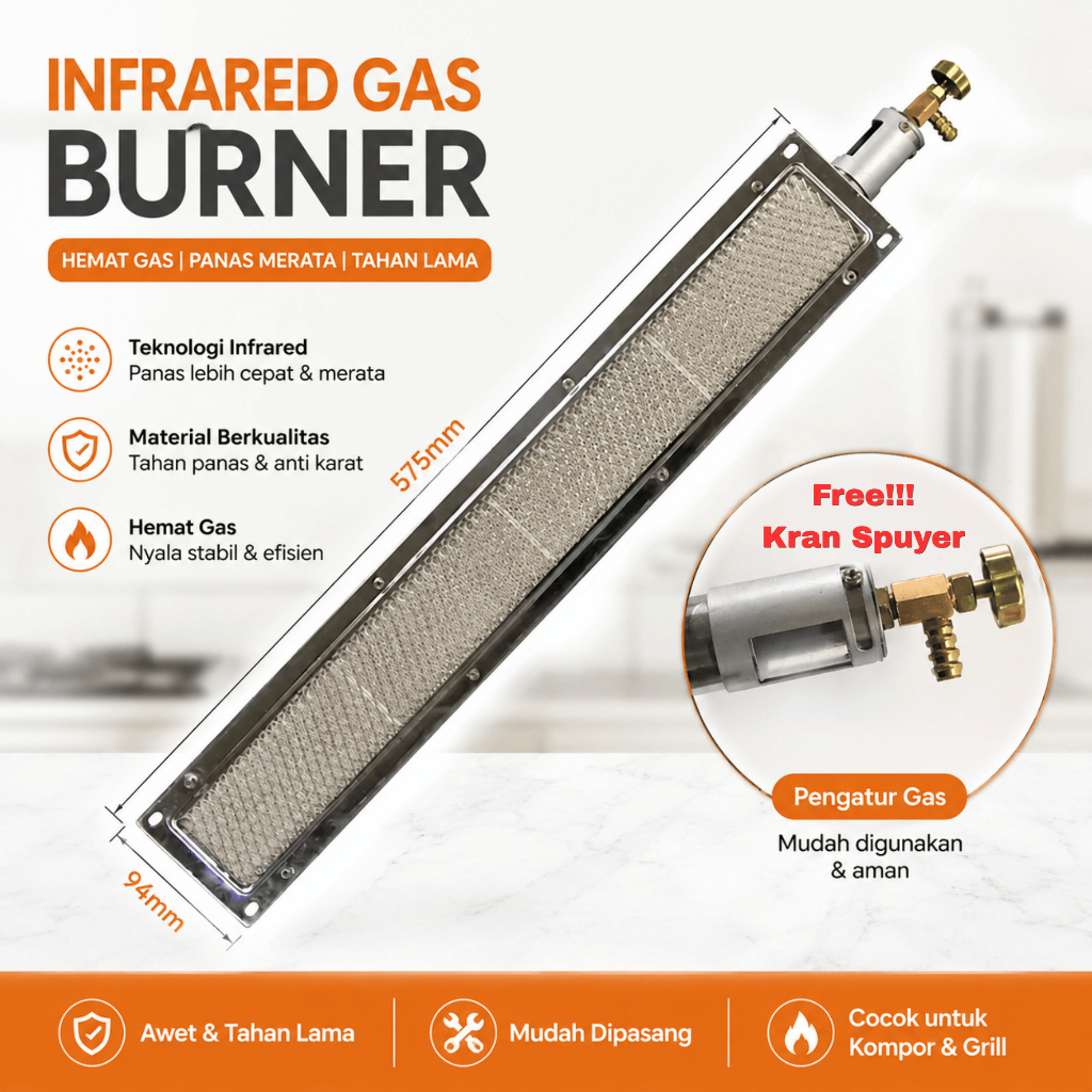Burner Kompor Gas Infrared Universal Burner Infrared Gas BBQ Di Luar Ruangan