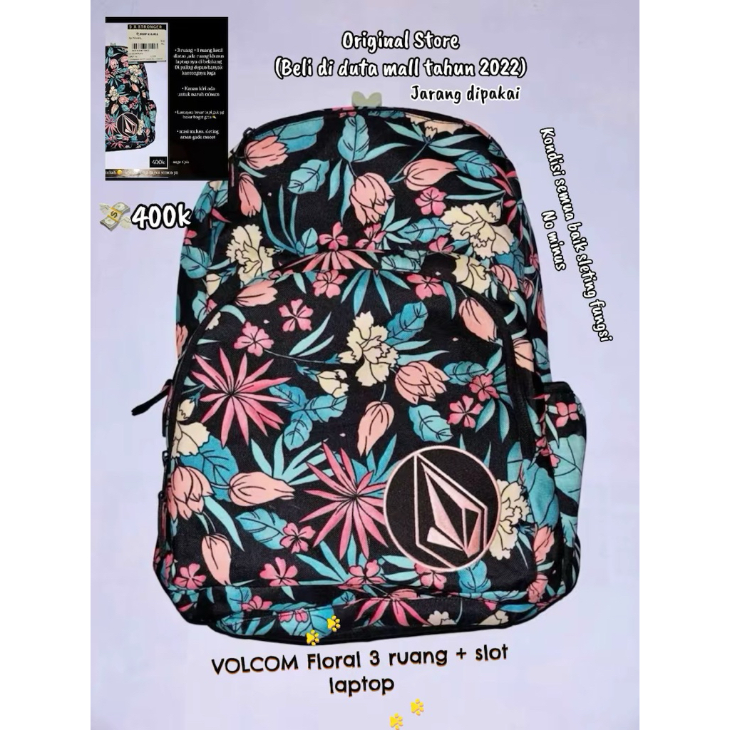 TAS ROXY,VOLCOM RANSEL SEKOLAH, KULIAH, KERJA