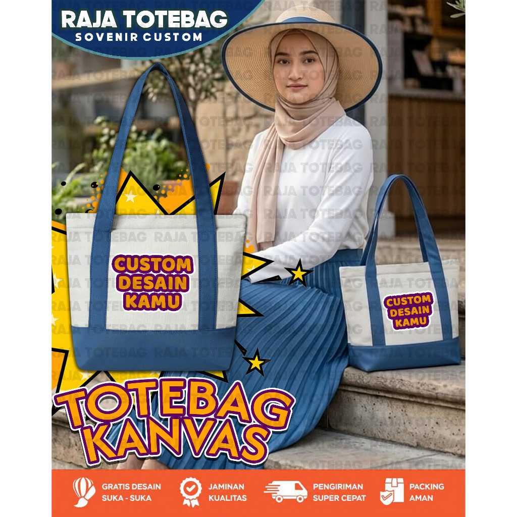 RAJA TOTEBAG - TAS KANVAS PREMIUM CUSTOM SABLON - TOTEBAG KANVAS TEBAL - TOTEBAG SEMINAR - TOTEBAG K