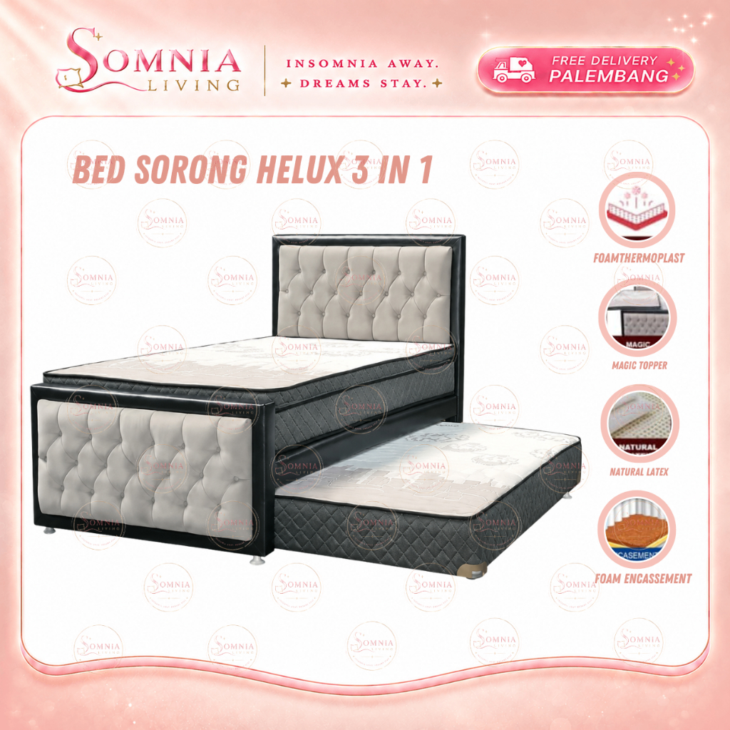 Bed Sorong Helux 3 in 1 Luxury | Bed Sorong Anak Helux Murah Palembang | Furniture Murah Palembang
