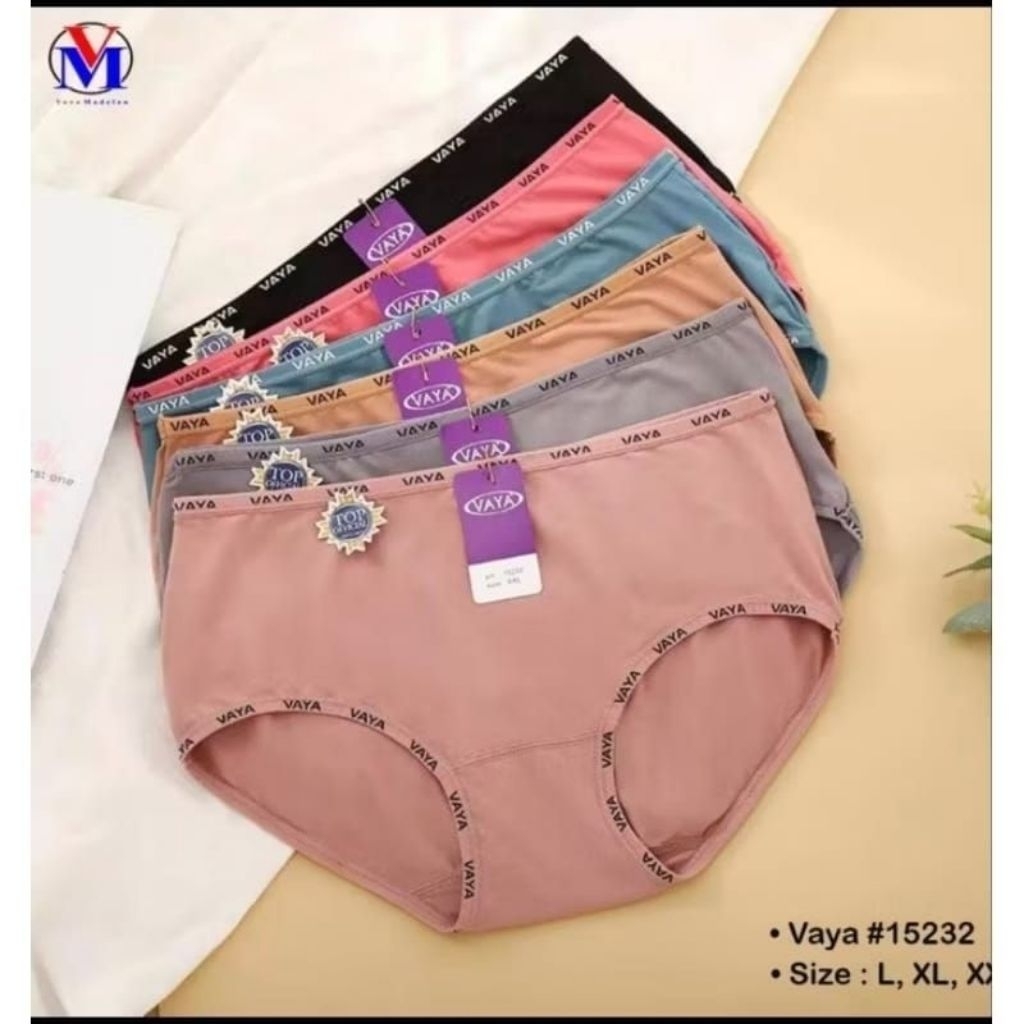 VAYA ( 12 PCS ) / 1 LUSIN CELANA DALAM WANITA TYPE ART 15232 / KOLOR CEWEK VAYA KARET KECIL
