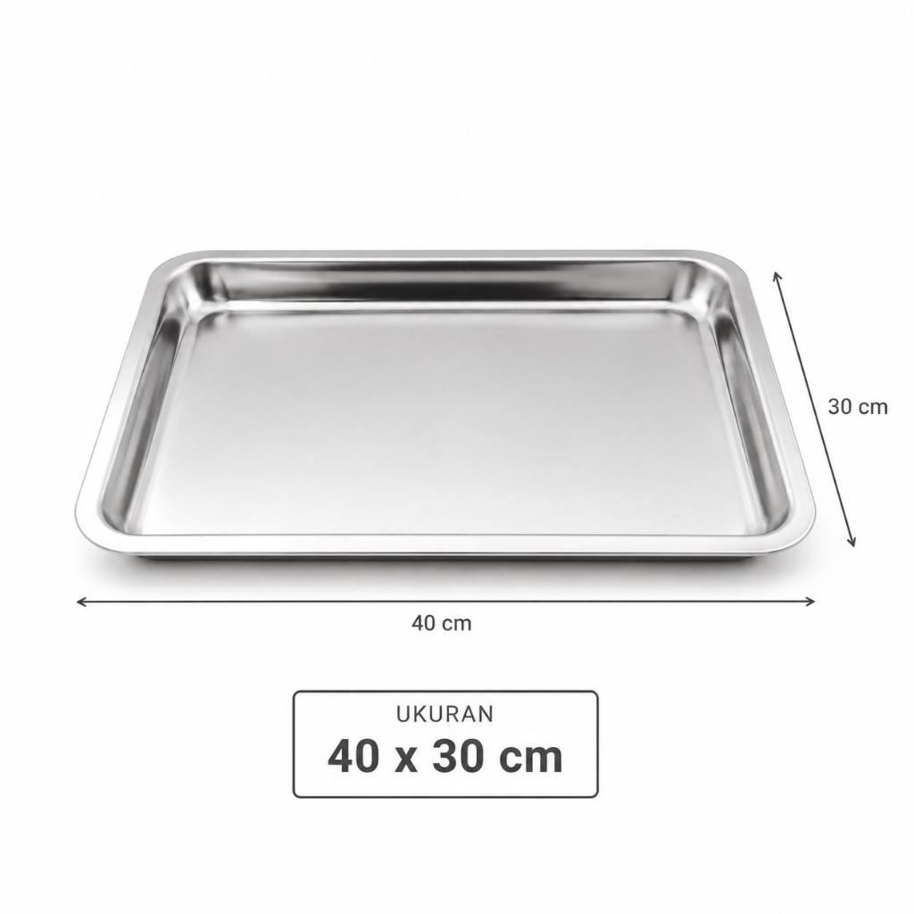 Nampan Stainless Persegi Murah Talam Makanan Serbaguna