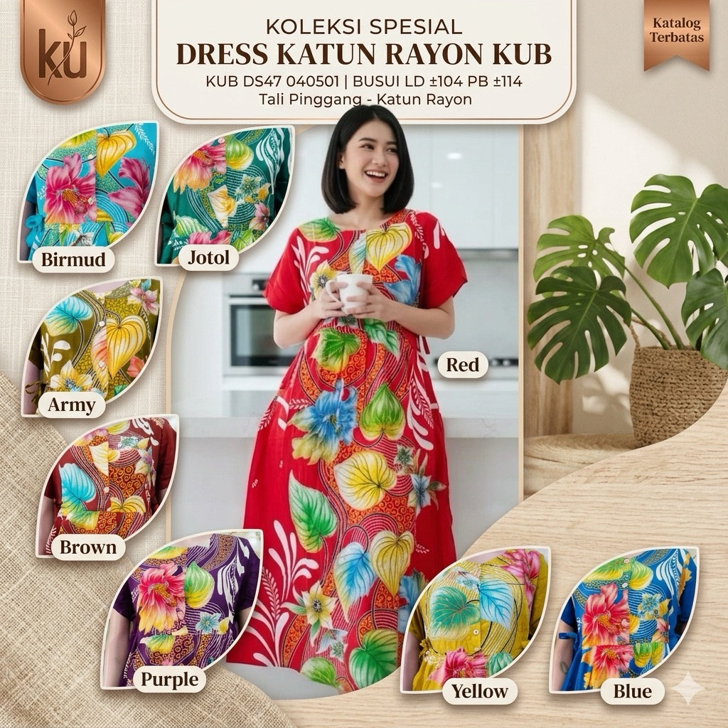 Daster Kencana Ungu Original Label Biru Size Standart Lengan Pendek Wanita Kekinian Rayon Premium KU