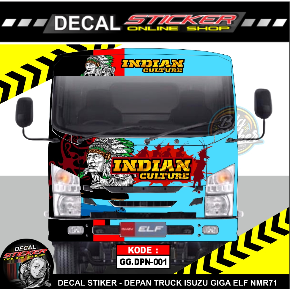 STIKER DEPAN TRUCK ISUZU GIGA NMR71 DECAL PRINT KAP+BEMPER+KACA VARIASI