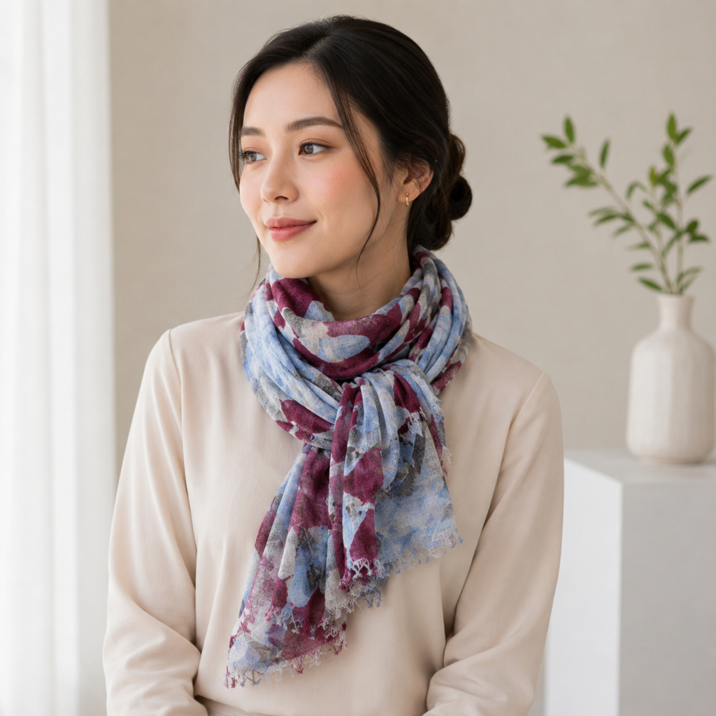 Scarf Premium Pashmina Hijab Selendang Syal Kerudung Motif - SM 06