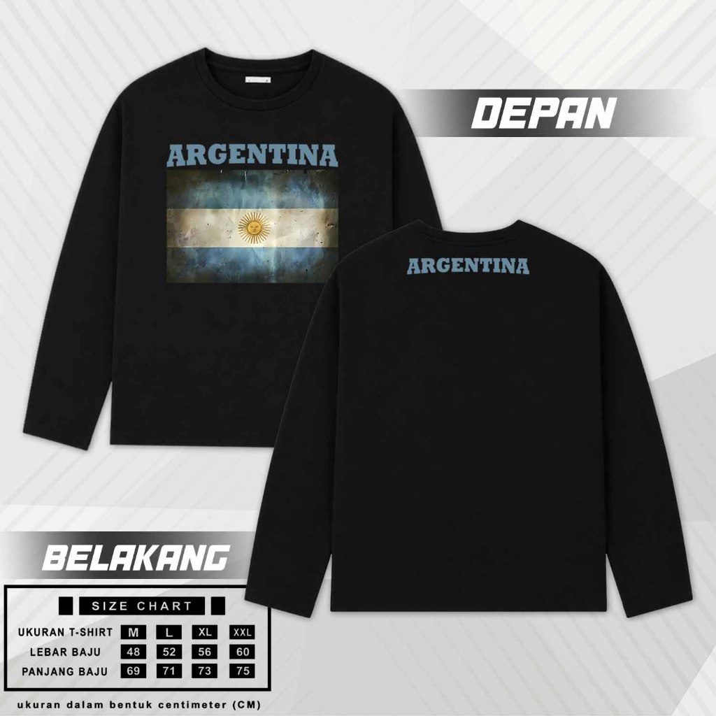 Fanatica Sport - Kaos Argentina Vintage - Kaos Bola Timnas Argentina Lengan Panjang