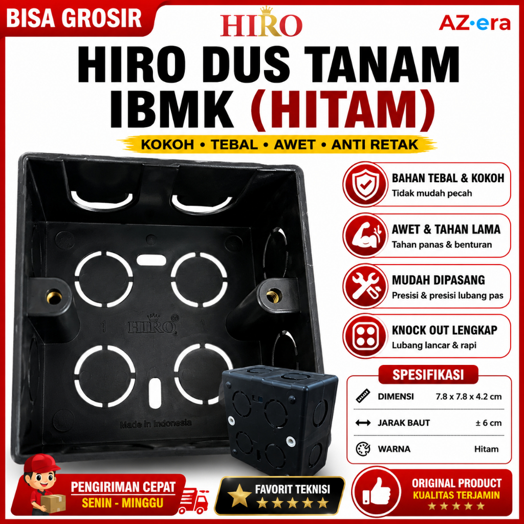 Inbow Dus Tanam HIRO IBMK Hitam Box Saklar Stop Kontak Dudukan Saklar Listrik