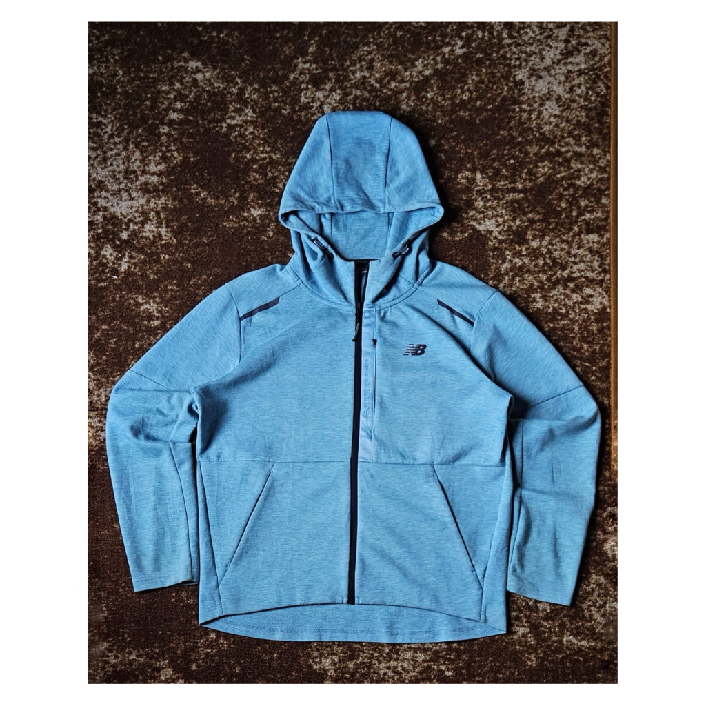 Hoodie ziper NB tech XL-XXL (biru langit) second
