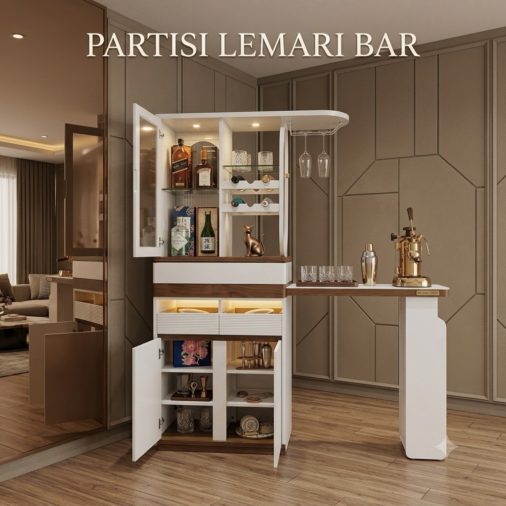 Partisi Penyekat Ruangan Partisi Lemari Bar Lemari Pembatas Ruangan Lemari Divider Penyekat Minimali