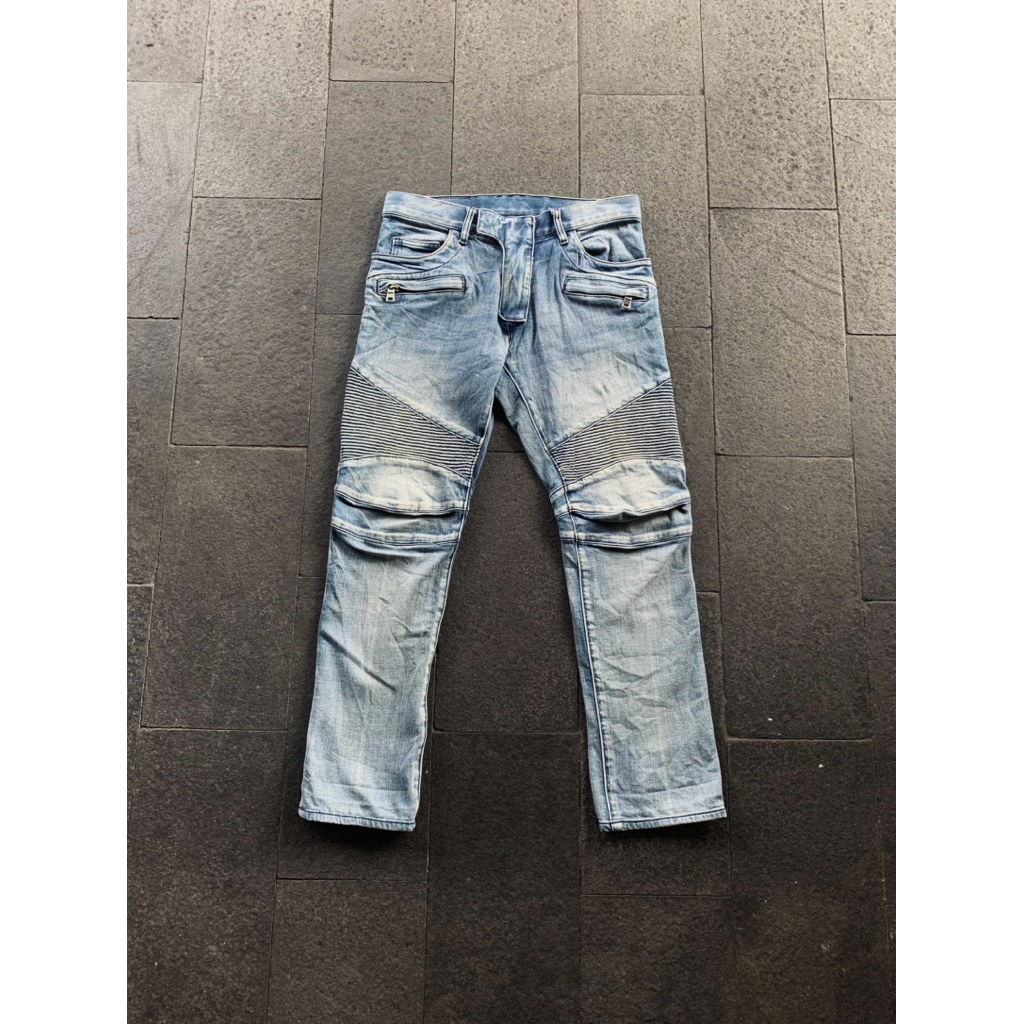BALMAIN PARIS BIKER JEANS