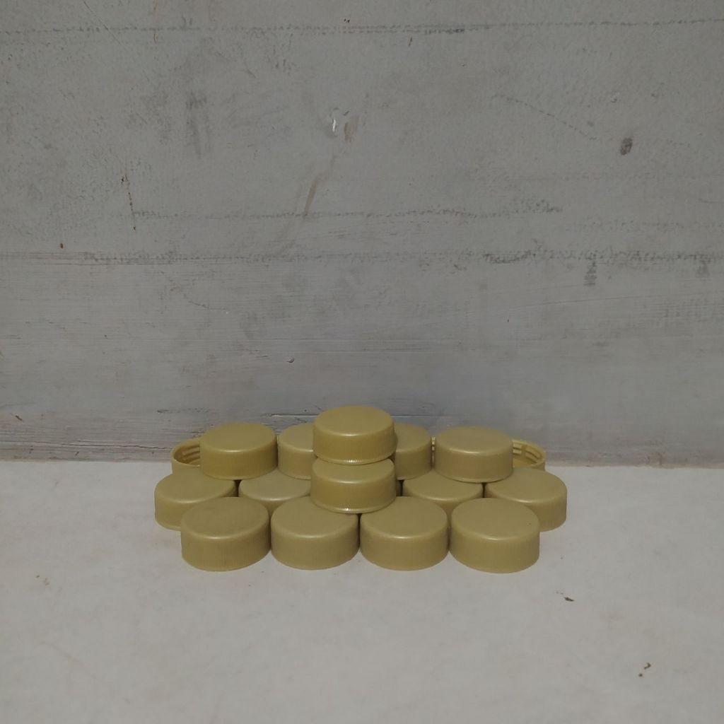 20pcs Tutup Botol Plastik Warna Emas Polos Bekas Bersih