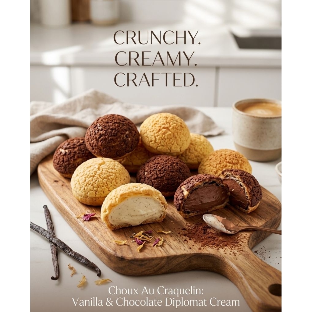 Choux au Craqueline wt diplomat cream/kue soes