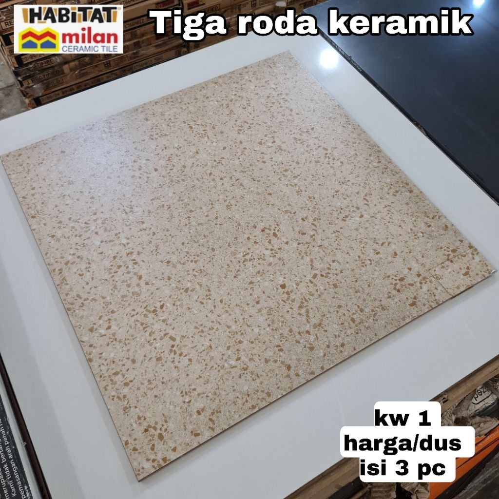 keramik 60x60 lantai habitat carilo beige kw1/keramik lantai motif teraso/keramik terazo/keramik mat