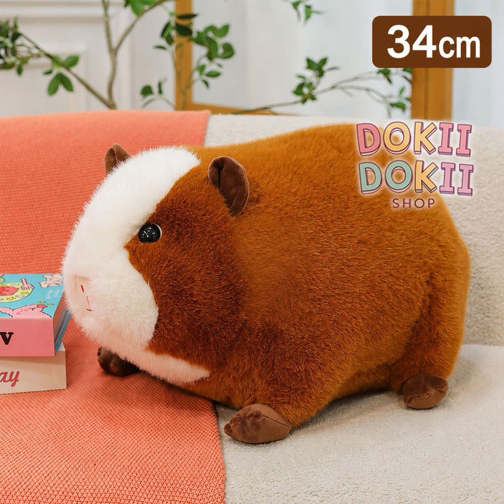 Boneka Guinea Pig Original 34cm – Plush Cavy Super Lembut, Empuk, dan Menggemaskan