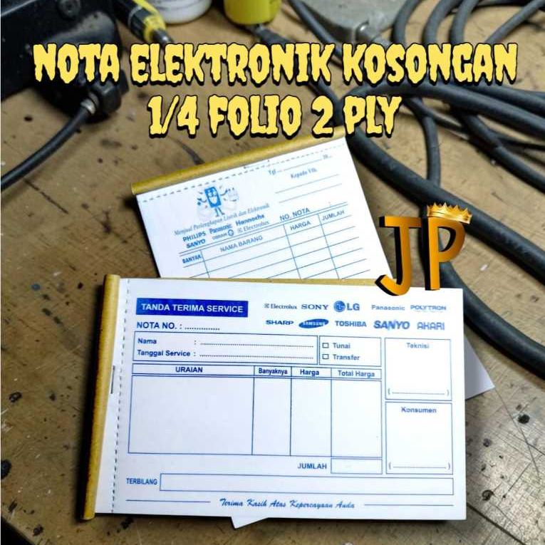 NOTA TOKO ELEKTRONIK 2 PLY 1/4 FOLIO - SIAP KIRIM