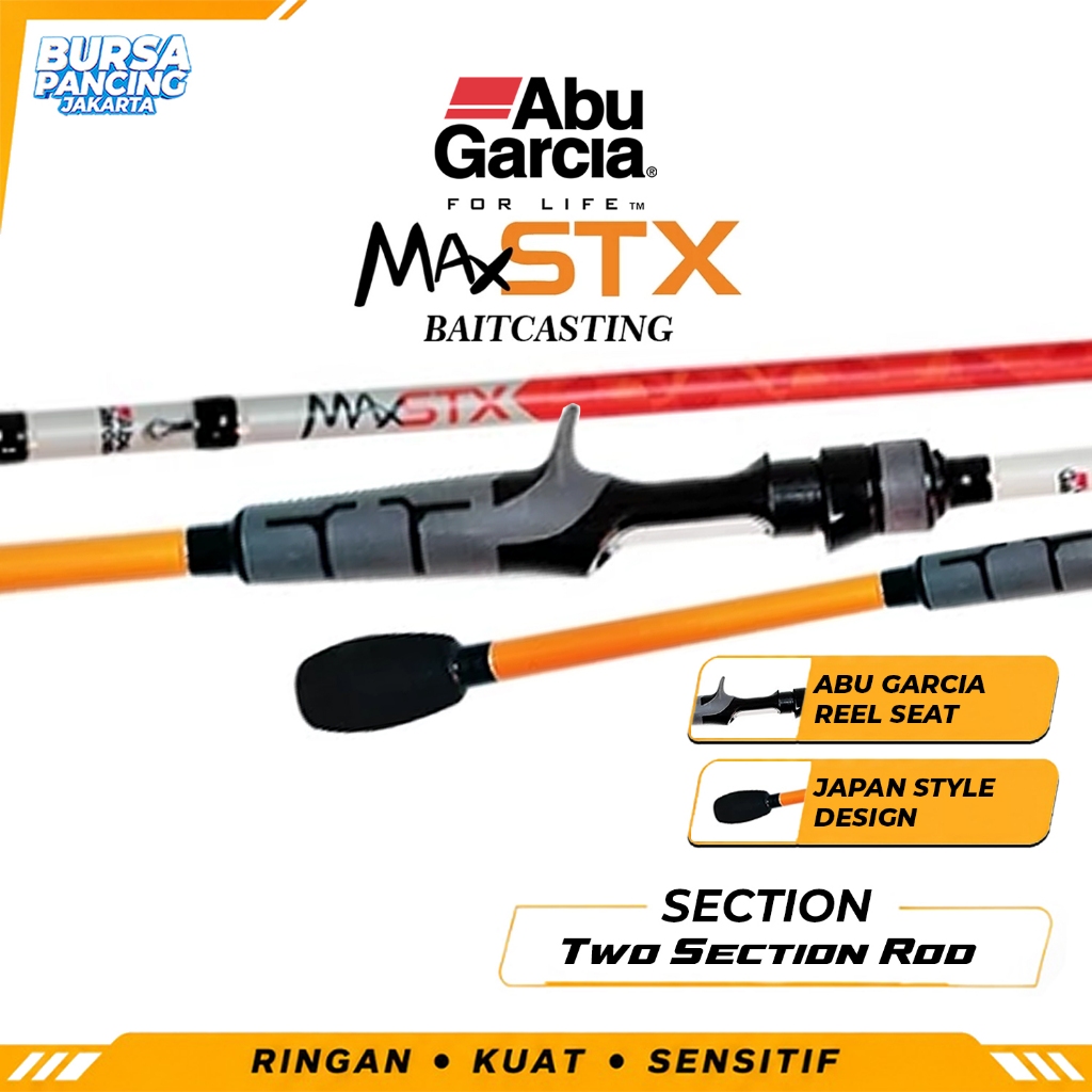 ABU GARCIA Joran Pancing MAX STX Baitcasting Carbon 198cm - 210cm Fuji Fresh Water dan Salt Water