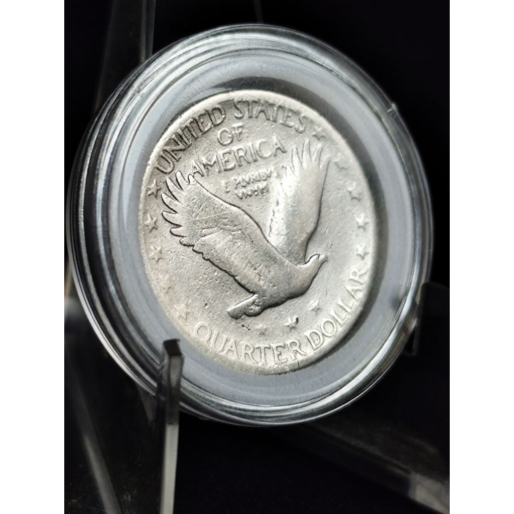 koin perak kuno asli standing liberty quarter 1928 rare