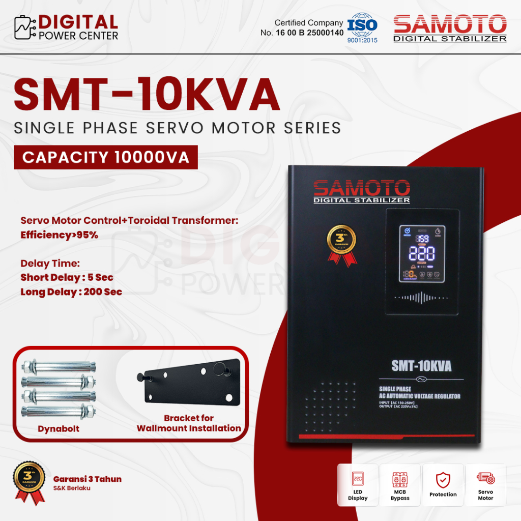 SAMOTO Stabilizer 10000 - 10000VA Stavolt Single Phase 10KVA 10000 VA Stavolt Stabiliser SMT10KVA