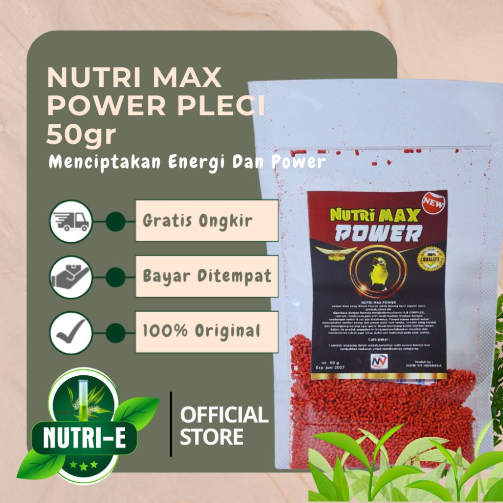 Nutri Max Power Voer Burung Pleci menciptakan sumber energi power volume yang mengkristal gacor