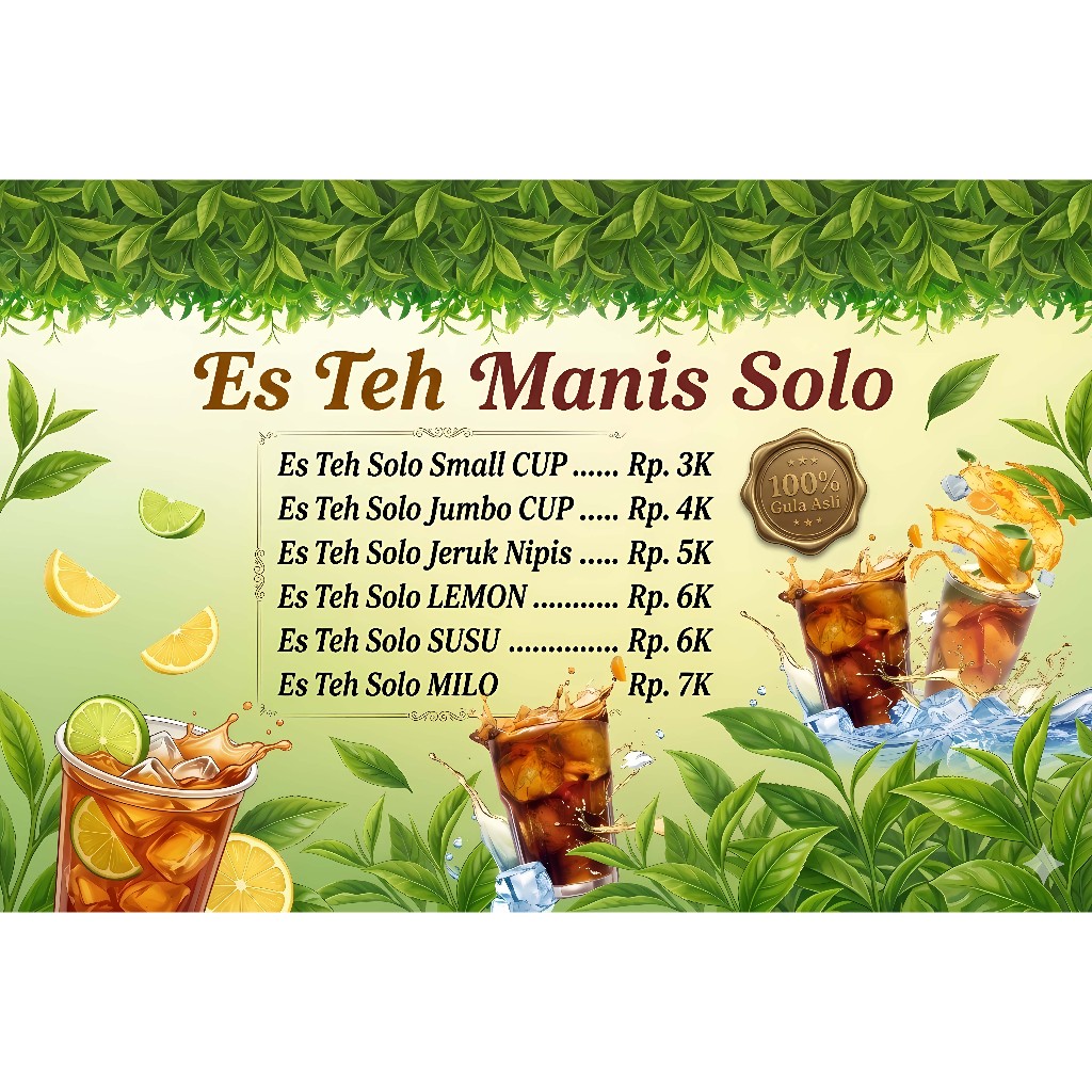 PAPAN AKRILIK MENU ES TEH CUSTOM