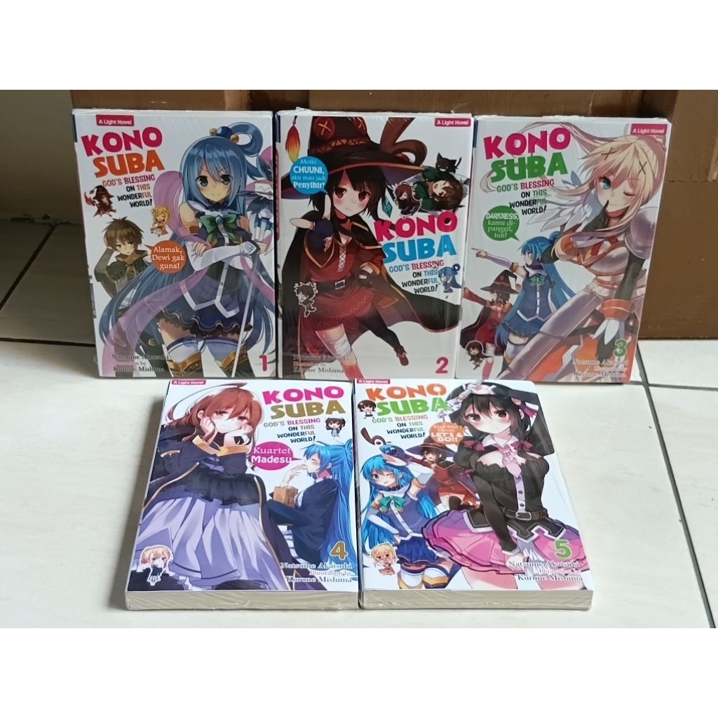 Paket Light Novel/LN KonoSuba vol. 1-5 ONGOING - Natsume Akatsuki & Kurone Mishima