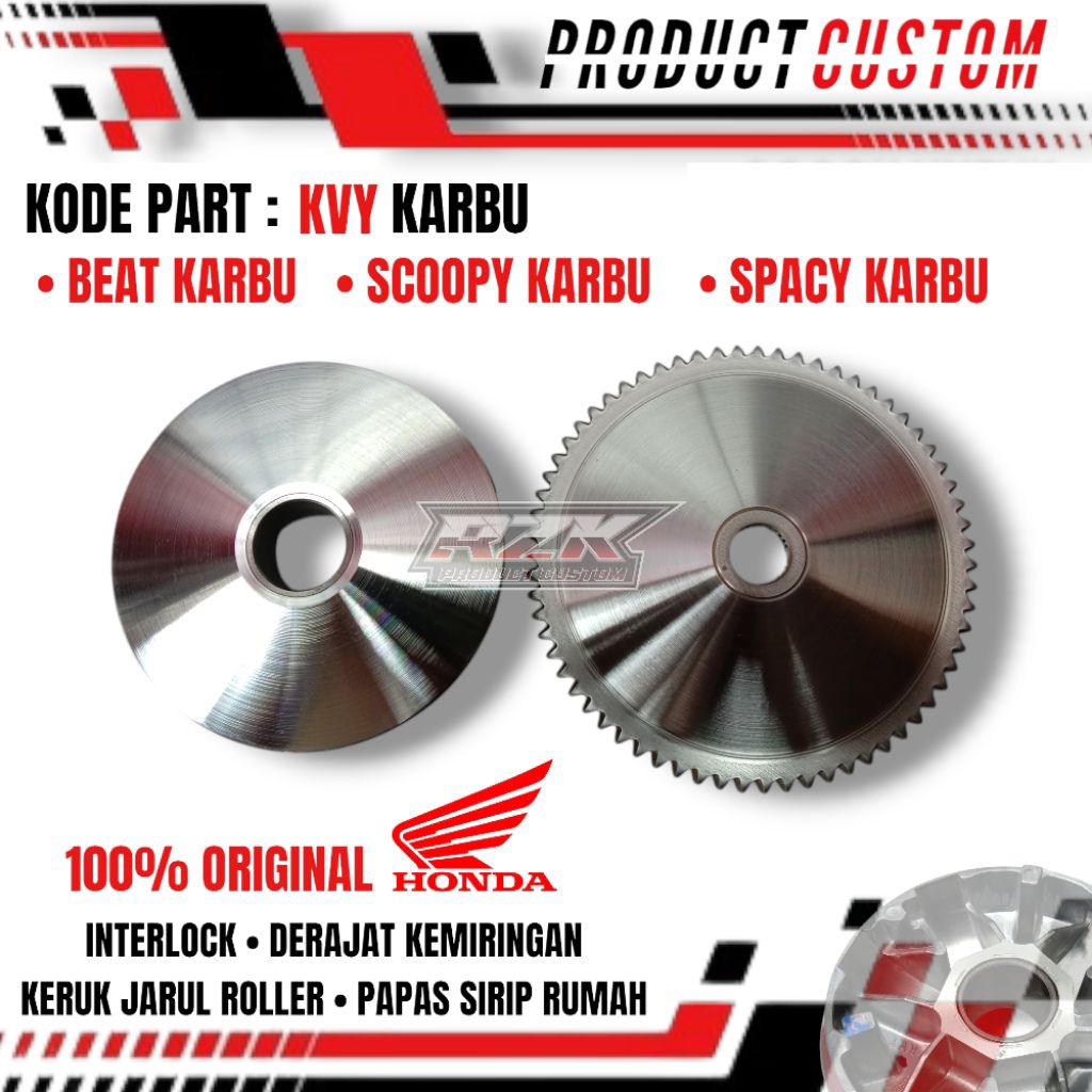 PULLEY SET BEAT KARBU - SCOOPY KARBU - SPACY KARBU KVY BUBUT CUSTOM