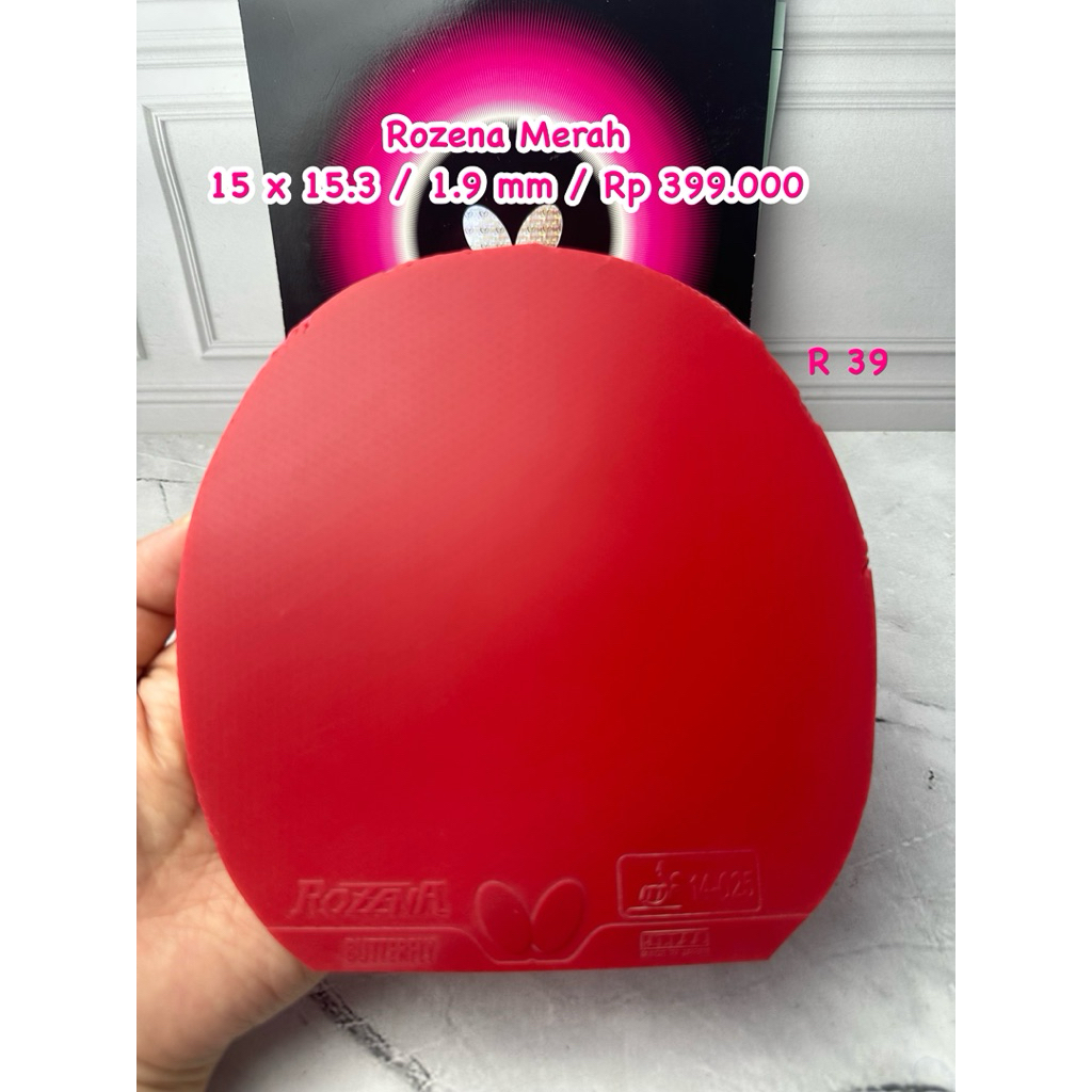 SECOND KARET TENIS MEJA BUTTERFLY ROZENA WARNA MERAH