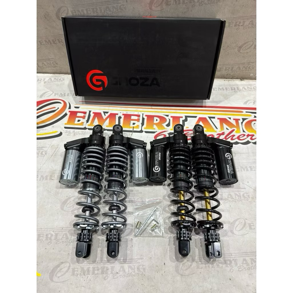 SOK BELAKANG GROZA BRAVE SERIES 350MM XMAX 250 PCX 150 HITAM TITANIUM SHOCKBREAKER GROZA BRAVE