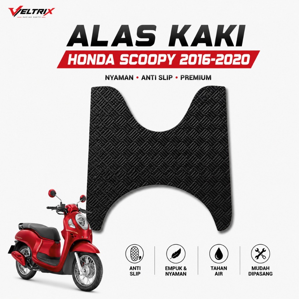 Veltrix Sparepart - Karpet Motor Honda Scoopy 2016 2017 2018 2019 2020 Spon Eva Anti Slip