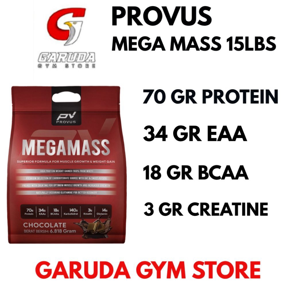 PROVUS MEGA MASS Megamass Gainer 15 LBS 15LB BPOM HALAL