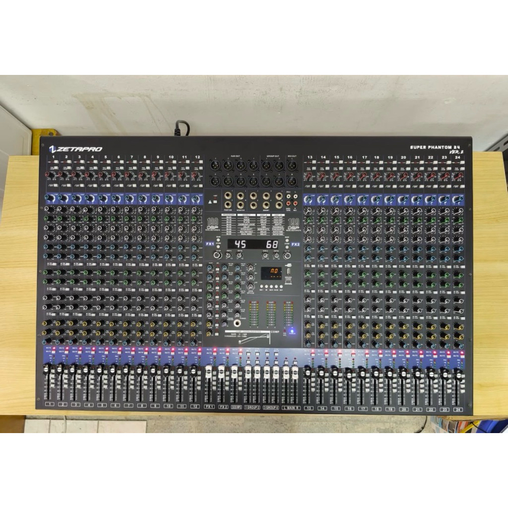 Mixer Zetapro super phantom24 ver2 kompres doble efek