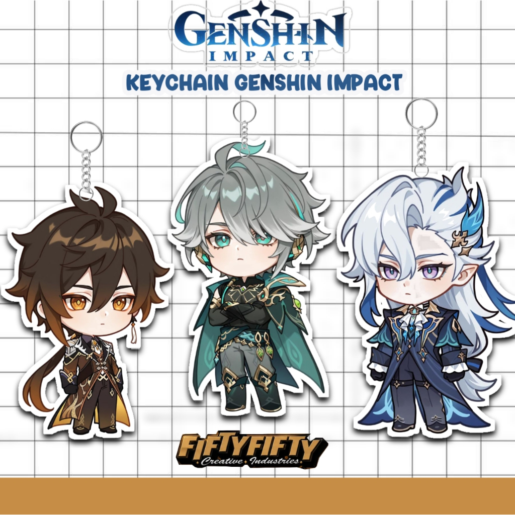 Gantungan kunci akrilik Gensin impact print HD