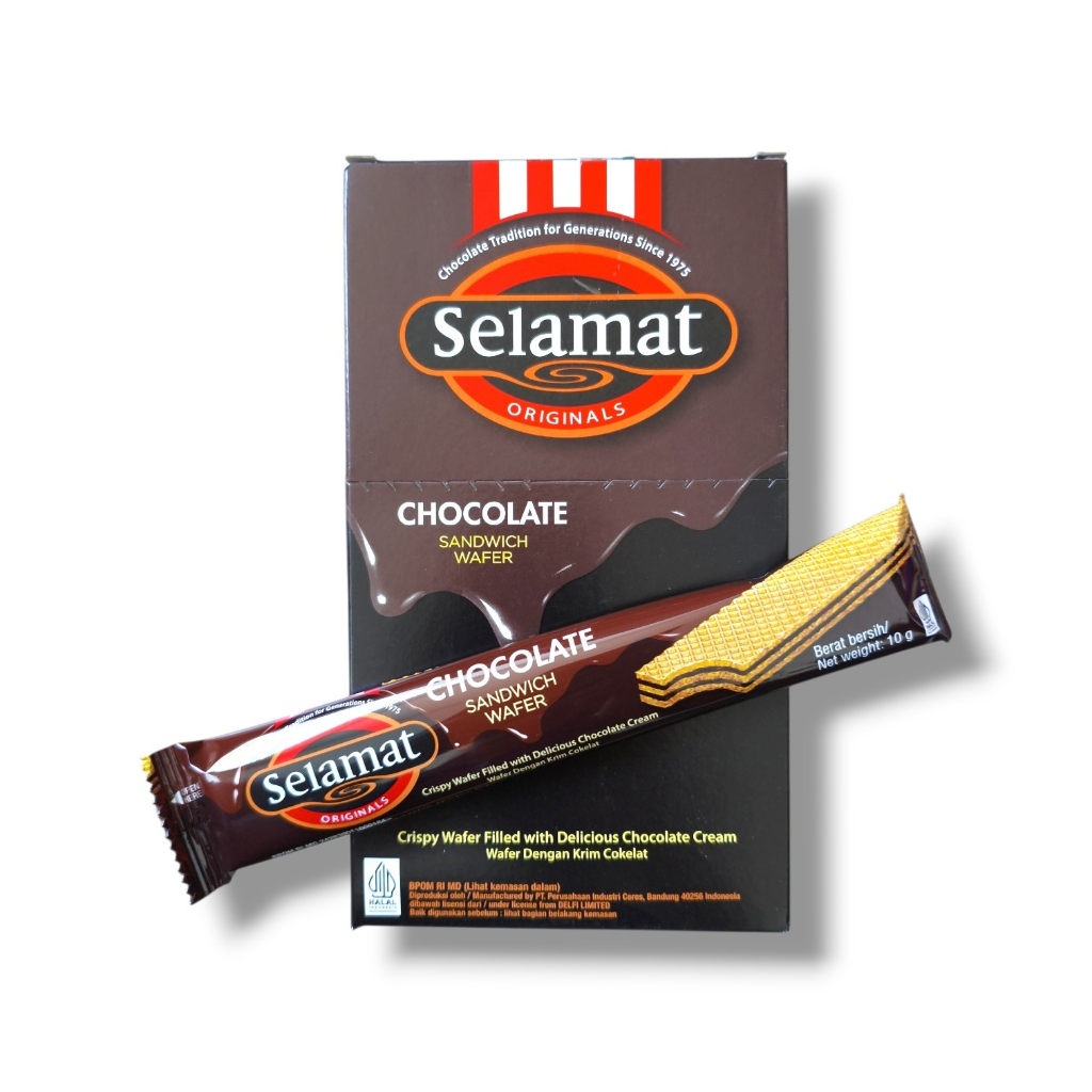 SELAMAT WAFER CHOCOLATE BOX ISI 20 WAFER SELAMAT COKLAT