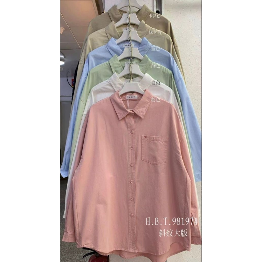 98197 hbt off / kemeja oversize wanita / kemeja hbt ori / hbt original / hbt softjeans