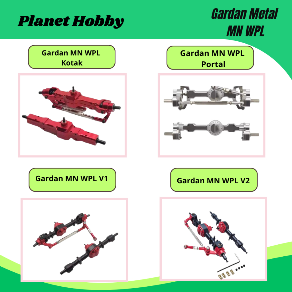WPL Gearbox Gardan Depan dan Belakang Upgrade Truk Mobil RC