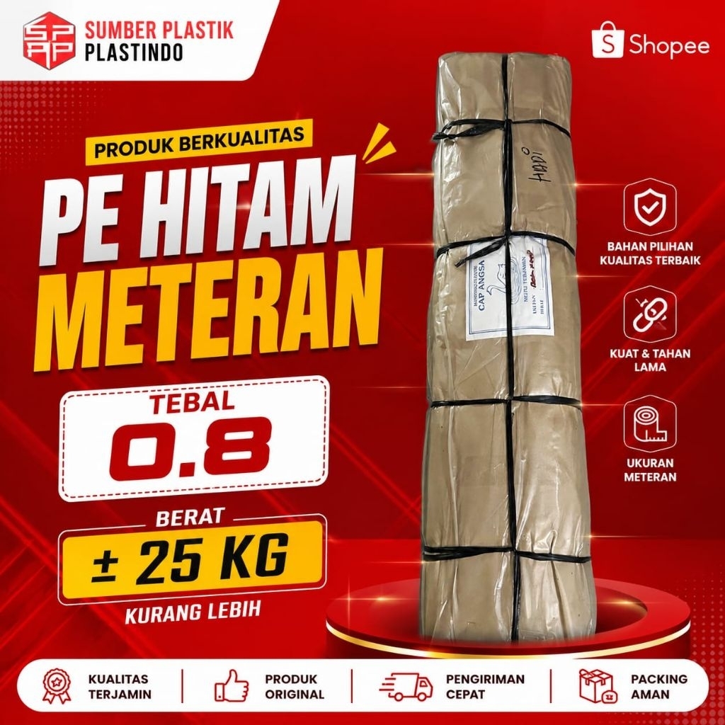 Plastik PE HITAM METERAN / PE PLASTIK COR JALAN MEREK ANGSA
