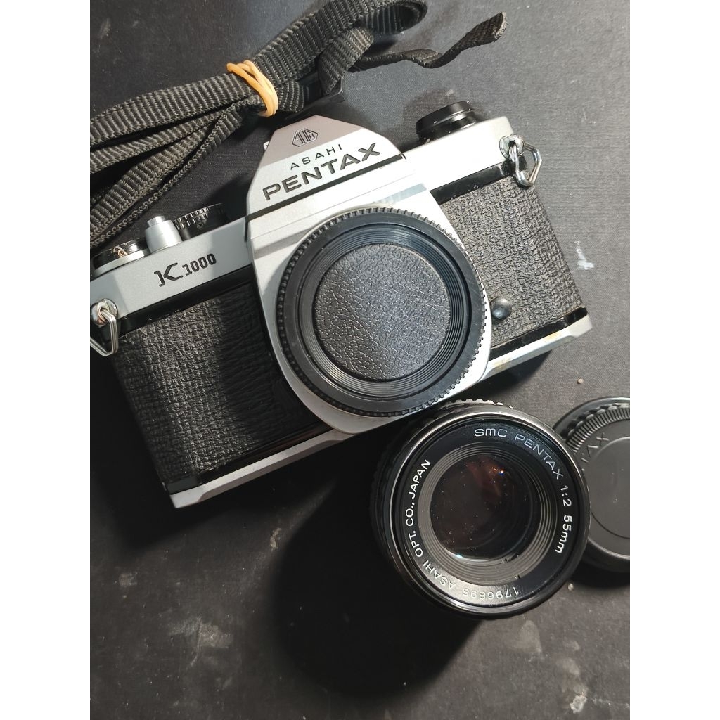 Kamera Analog Film SLR Asahi Pentax K1000 + Lensa Kit SMC 55 f2