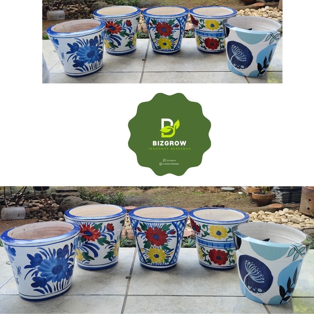 Pot Tanah Liat | Pot  Lukis Gerabah | Pot Lukis  Duco  | Pot Lukis Gelas | Vas Lukis | Vas Cantik Pr