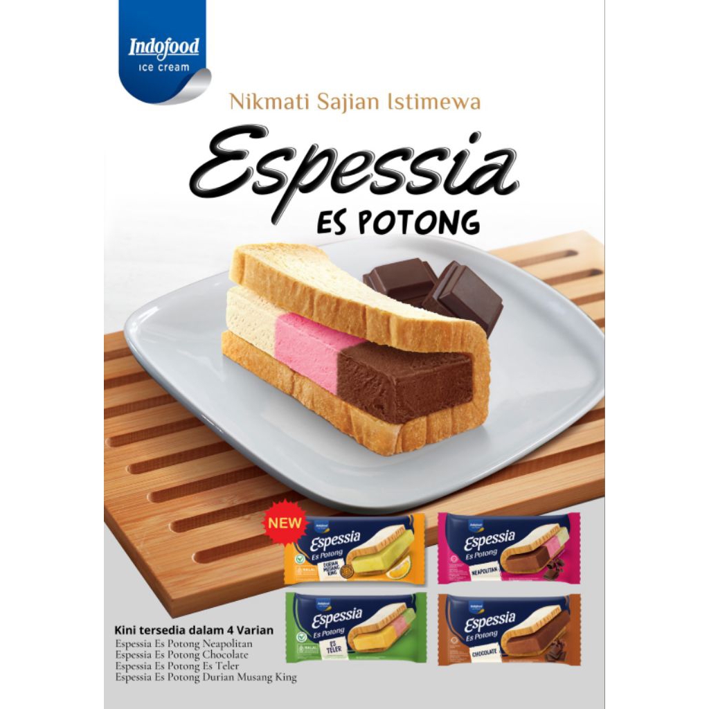Ice cream Es krim Eskrim Espessia Indofood es potong
