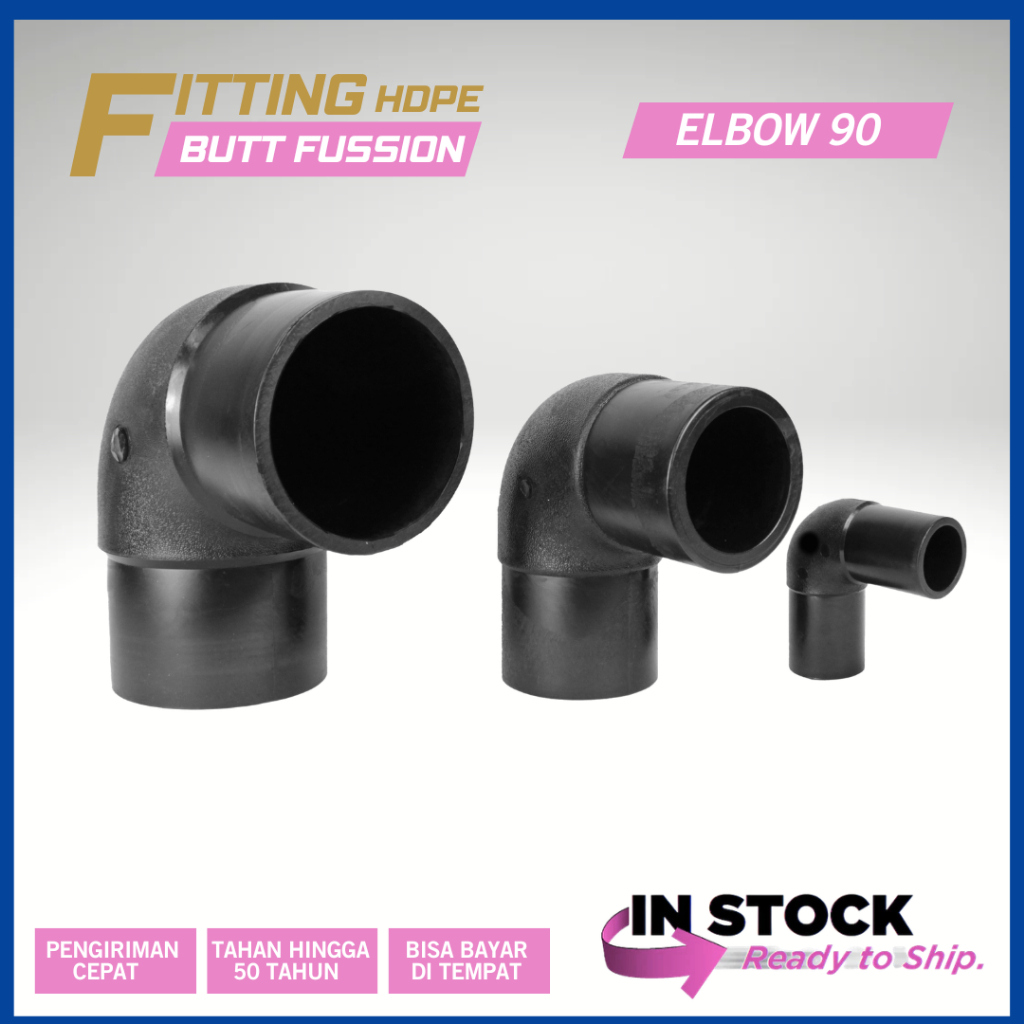 Elbow Pipa Hdpe 90* Ukuran 8 Inch 200mm dan PN10 | Elbow Pipa Butt Fusion Hdpe 8''