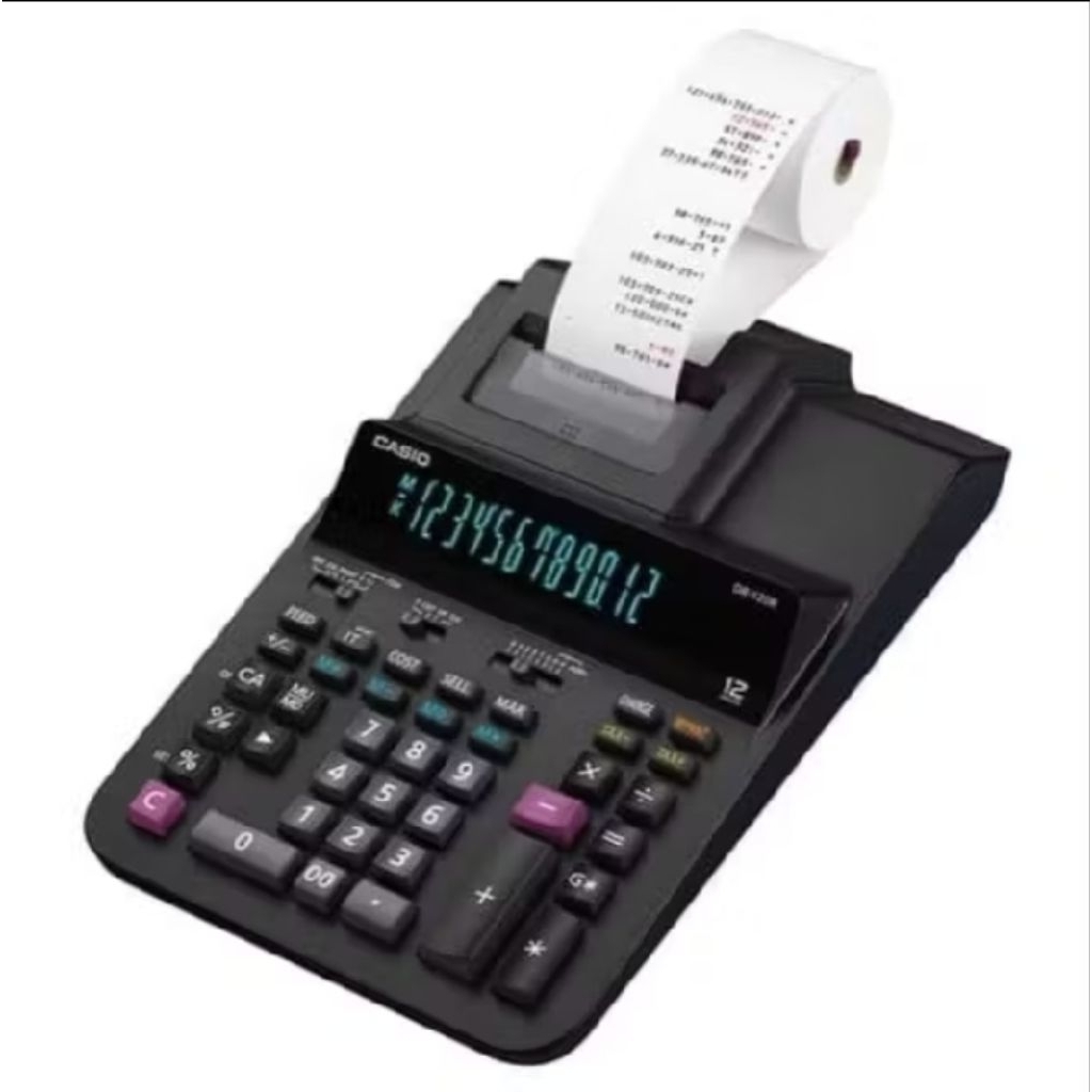 CALCULATOR STRUK CASIO DR-120R 12 DIGIT KALKULATOR PRINT
