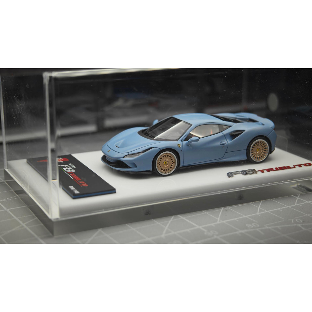GUO FERRARI F8 LUNAR BLUE DIECAST RESIN 1/64 GUO FERRARI F8 LUNAR BLUE LIMITED EDITION GUO FERRARI F