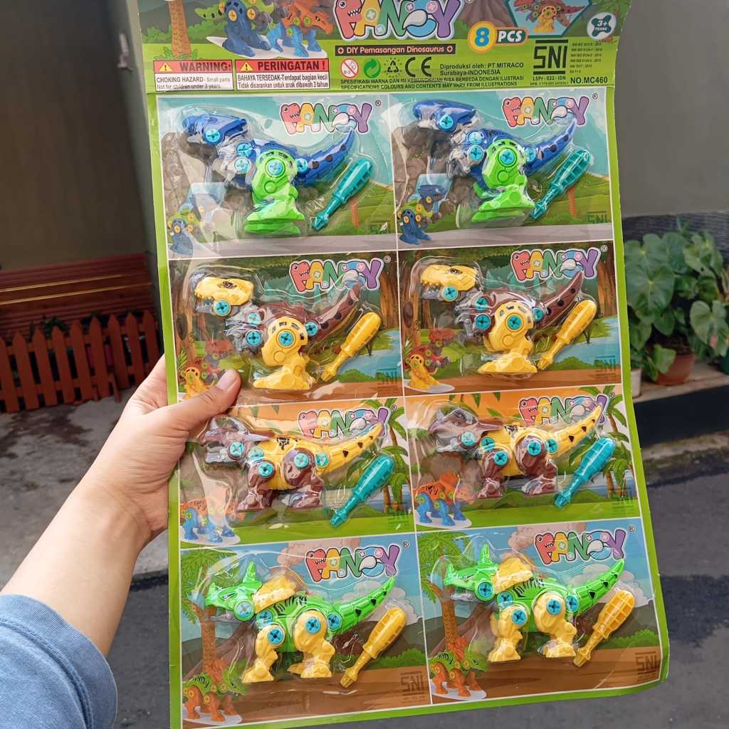 Mainan DIY Dinosaurus Bongkar Pasang Obeng Plastik / Fancy DIY Dinosaurus Rakit MC460 / Mainan Eduka